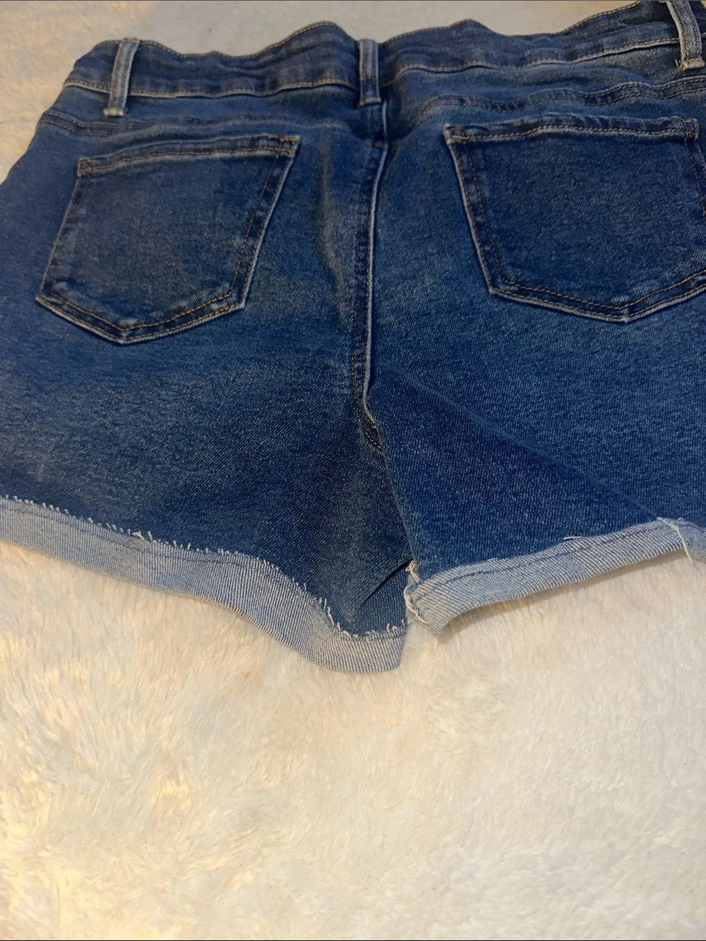 Maternity High-Waist Denim Shorts - Blue/Black - Picture 5 of 7